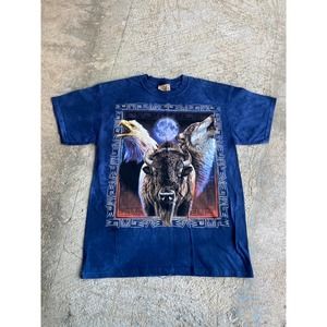 Vintage Y2K The Mountain Nature Wolf Eagle Bison Shirt